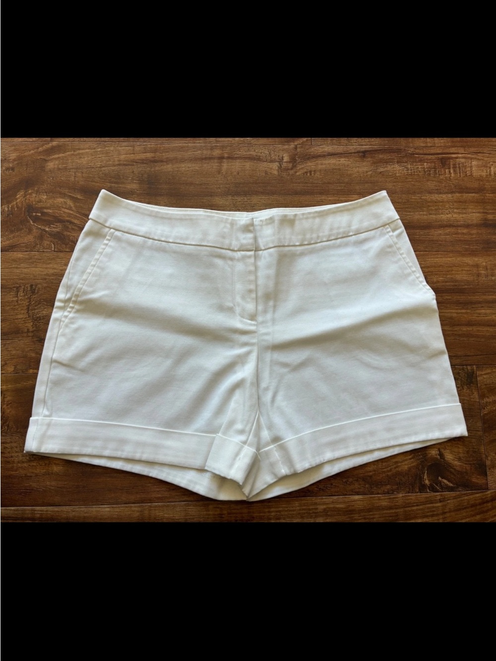 APT. 9 Women's Junior Girls White Casual Dress Shorts Bottom Cuffed Pockets Sz 6
